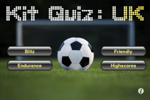 Kit Quiz: UK menu screen